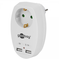 Goobay 40885  16 A safety socket with 2 USB ports